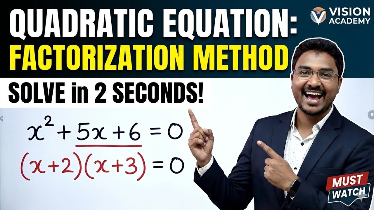 Quadratic Equations solve by factorization method #quadraticequation # ...