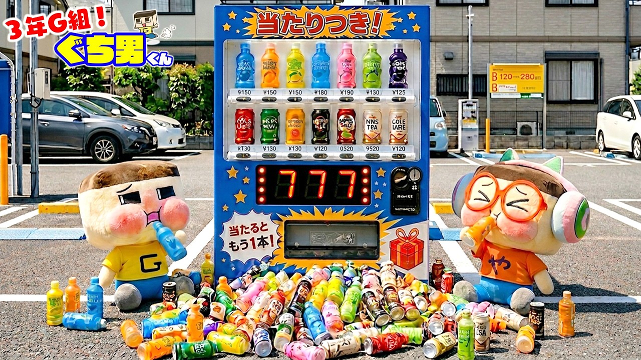 ぐちお、当たりつき自販機で当たり引いたら自販機壊れた。【3年G組ぐち男くん】
