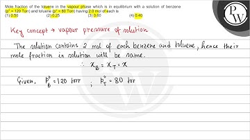 Mole fraction of the toluene in the vapour phase which is in equili...