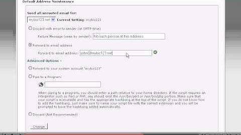 How to set your default address in cPanel