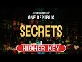 Secrets Karaoke Higher Key One Republic