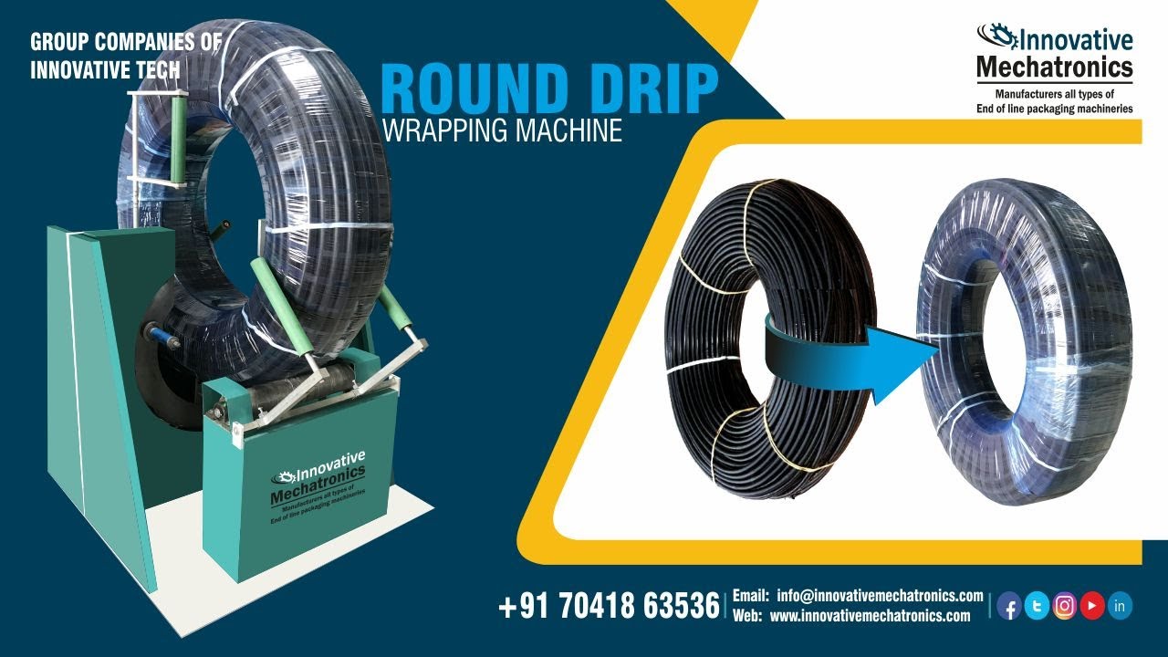 Big Pipe stretch film packing machine | Vertical coil stretch wrapping machine