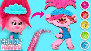 Trolls Make DIY Glitter Painting Of Poppy & Super Colourful Glitter Rainbow | Craft Videos For Kids