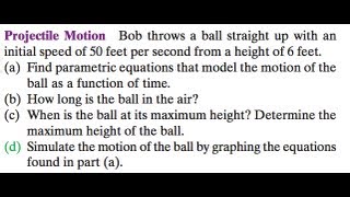 Parametric Equations and Projectile Motion