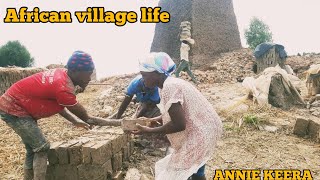 African village life//How To Speed up  Clay Brick Drying without loss of Quality //Brick Progress