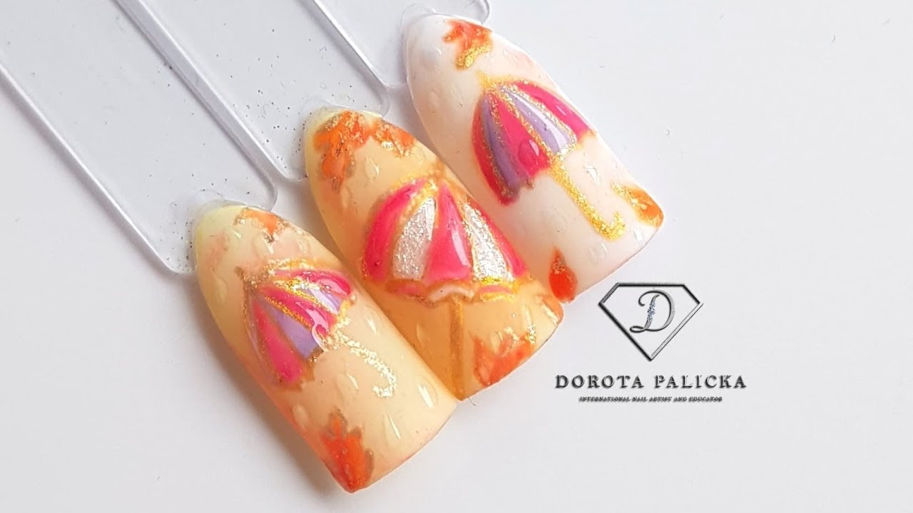 #25 Autumn nail compilation. Gel polish umbrella nail art. Fall nails inspiration