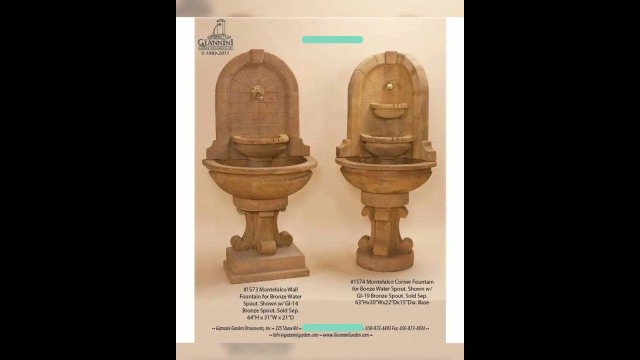 Giannini Garden Montefalco Bronze Water Concrete Corner Outdoor Fountain 1574