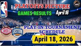 Nba Games Schedule April 18, 2026 Nba Games Results Today April 16, Playoffs Picture Bracket