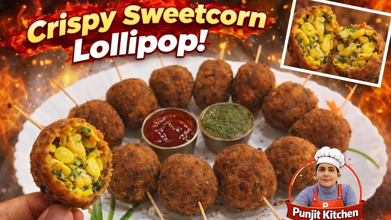 Holi 🫟 Special Crispy Sweetcorn Lollipop Recipe 🌽🔥 | Bahar Se Crunchy, Andar Se Juicy 