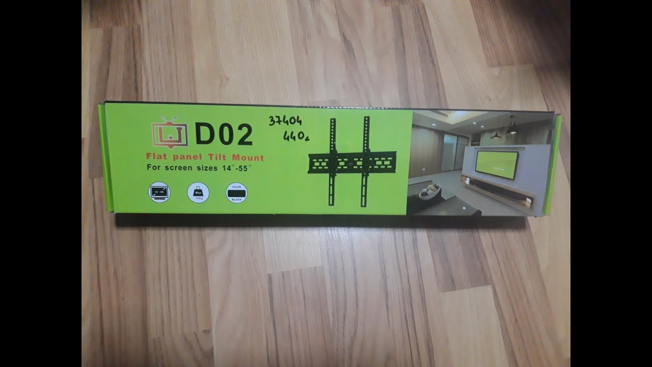Montaža TV postolja / Installation Flat panel tilt mount D02 for screen sizes 14" to 55"  TV Wall