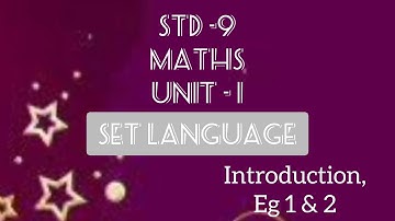 9th Maths –Unit 1- Set Language Introduction with Examples 1.1 & 1.2 | Full Explanation