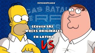 Homero Simpson vs Peter Griffin (Voces originales Latino IA) || Epicas batallas del Rap del Frikismo