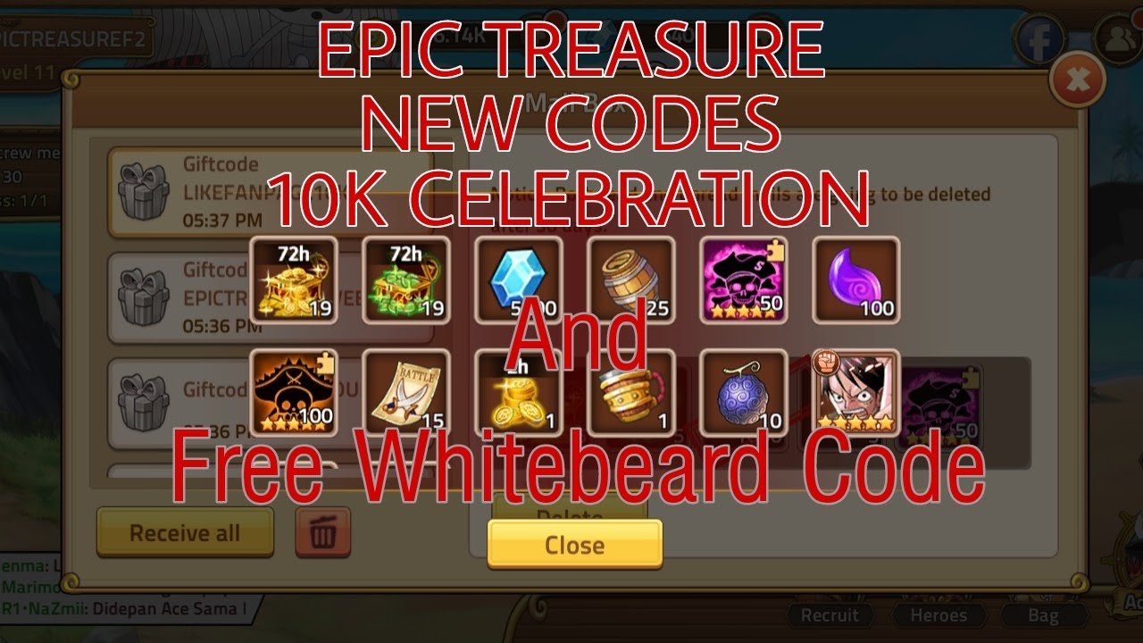 Epic Treasure - 10k Celebration Codes Easy SS Hero