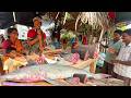 Nice! Nature Village Fish Market Skilled Fisherman Cutting Fresh Catch
