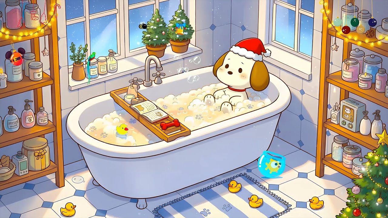 Snowy Bathtime Bliss 🛁 Cozy Lofi Beats for Relaxing Winter Nights