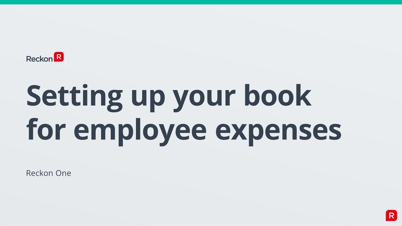 RECKON ONE - Configuring your book for Employee Expenses