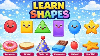 Learn the shapes like Circle, Rectangle, Triangle, Oval, Square, Star By Charming Playhouse