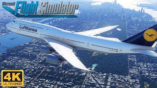 (4K) ULTRA REAL SIMULATION | Lufthansa Boeing 747-8 | Frankfurt ✈ Newyork | MFS Experience