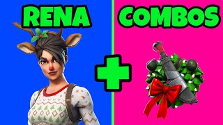 ️SKIN RENA FORTNITE COMBOS FORTNITE CAPÍTULO 2 SAQUEADORA DO NARIZ VERMELHO COMBOS TRYHARD FORTNITE