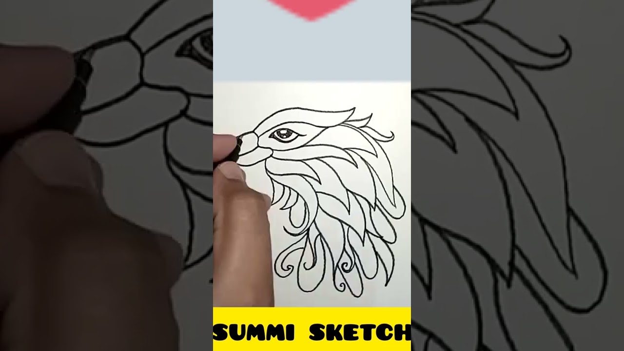 Eagle head zentangle art || simple hand drawing for beginners || zendoodle art