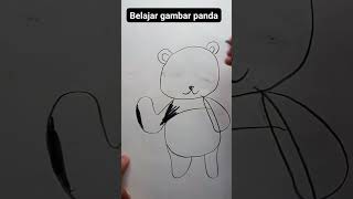 Cara gambar panda