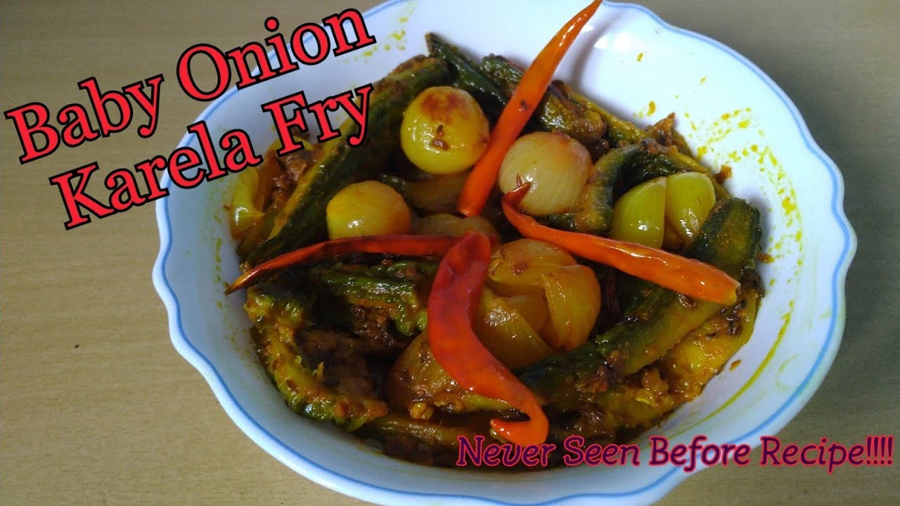 Baby Onion Karela Fry Easy to Cook Time Saving Recipe YouTube