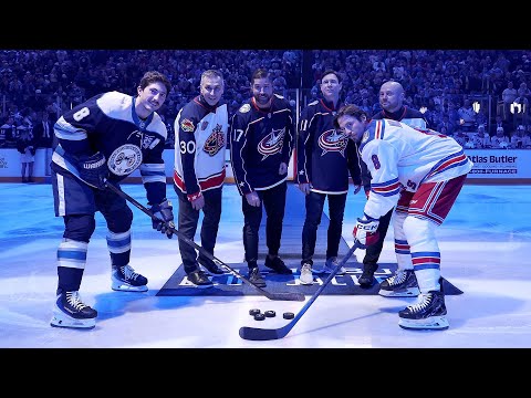Welcome Home 🤩 Marc Denis, David Vyborny, Brandon Dubinsky & Matt Calvert's Ceremonial Puck Drop