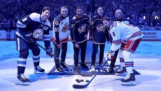 Welcome Home 🤩 Marc Denis, David Vyborny, Brandon Dubinsky & Matt Calvert's Ceremonial Puck Drop