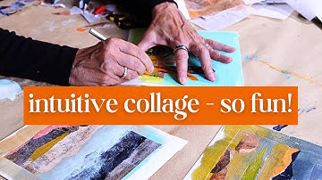 Snelle, intuïtieve collage van gel-bedrukt papier