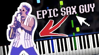 Epic Sax Guy / Sunstroke Project & Olia Tira - Run Away Piano Tutorial (Sheet Music + midi Synthesia