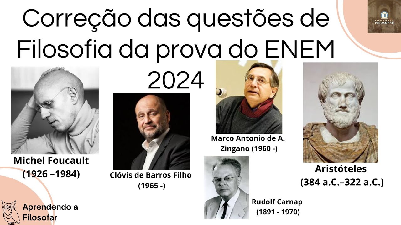 Correção das questões de Filosofia do exame do ENEM 2024: Michael ...