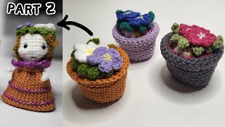 Crochet Reversible Flower DOLL Amigurumi in a Pot PART2 - Step by step tutorial for beginners