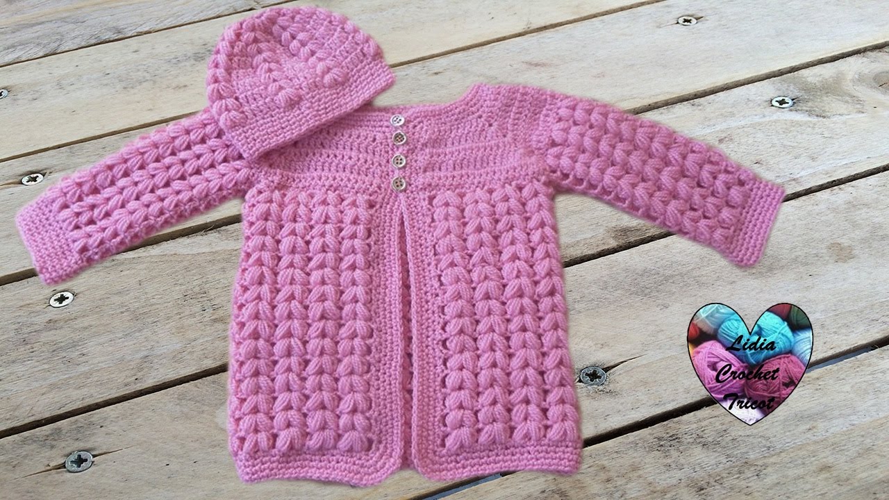 Ensemble Brassiere Et Bonnet Bebe Crochet Epis De Ble 3 3 Brassiere Youtube