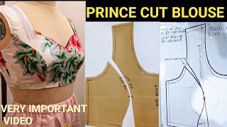 #viral Princess cut blouse cutting and stitching  #very easy Cutting perfect fitting #blouse