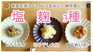 【塩麹　３種】味変を楽しむ！おつまみ！保存食にも！