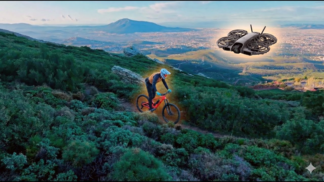 MTB trails near Athens - DJI Neo 2 Drone Follow