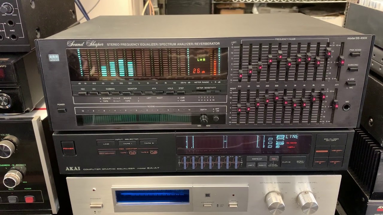 ADC SS-450X 10-Band Graphic EQUALIZER SOUND SHAPER Reverb Pink