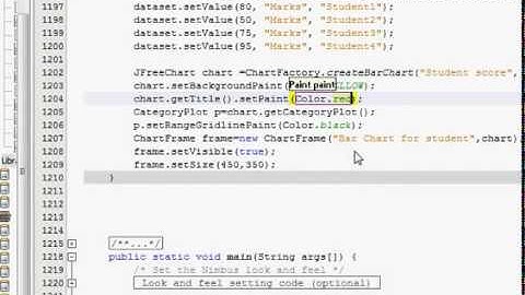 Java prog#67  How to change Jfreechart Bar chart properties like color,3D to a panel in netbeans