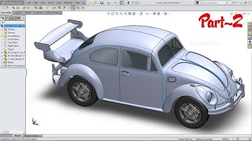 SolidWork_Volkswagen Beetle Car  Modeling | Advance Surface Modeling in SolidWorks _ Part-2