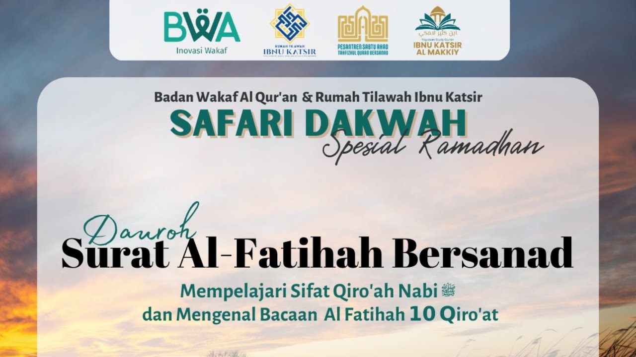 [LIVE] Dauroh Surat Al-Fatihah bersanad | Ustadz Hernawan bin Adenan, SE حَفِظَهُ اللهُ