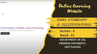 Online learning Website || Internet Programming || Shakil Chy Id: 0222310005101053