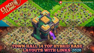 Town hall 14 Top-10 Hybrid base layouts with links 2026 | #th14basewithlink #clashofclans #th14