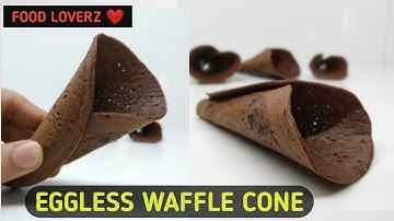 Home-made eggless waffle cones on pan | Ice cream cone recipe without machine
