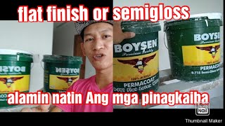 Boysen permacoat flat latex vs semigloss mga pinagkaiba nila  alamin #julyemz