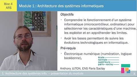 Architecture matérielle des systèmes informatiques : présentation du cours