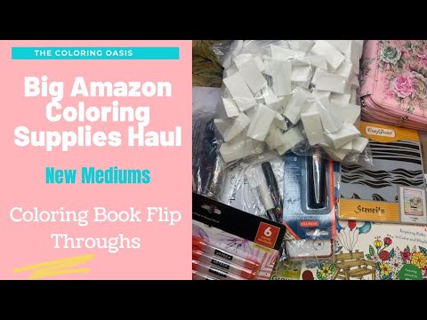 Adult Coloring Books And Supplies Amazon Haul | Coloring Books Flip Througvlh