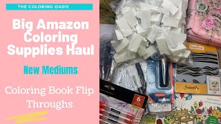 Adult Coloring Books and Supplies Amazon Haul Coloring Books Flip Througvlh