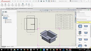 How to do Flat pattern in solidworks drawing