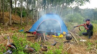 CAMPING CAMP & HUNTING DISPOT BURUNG BELIBIS & TERKUKUR🤠BIKIN TENDA DI SARANG BURUAN LANSUNG DI OLAH