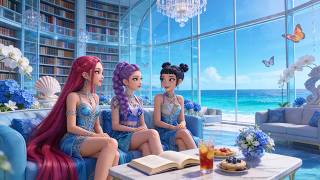 🌺 KPop Demon Hunters Ocean View Library Coffee Escape ☕ | Relaxing Jazz for Study, Work & Focus 📚 screenshot 2